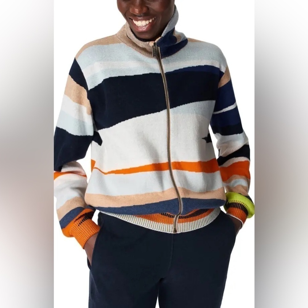 SWEATY BETTY Terrain Full Zip Jacquard knit Sweater cardigan jacket